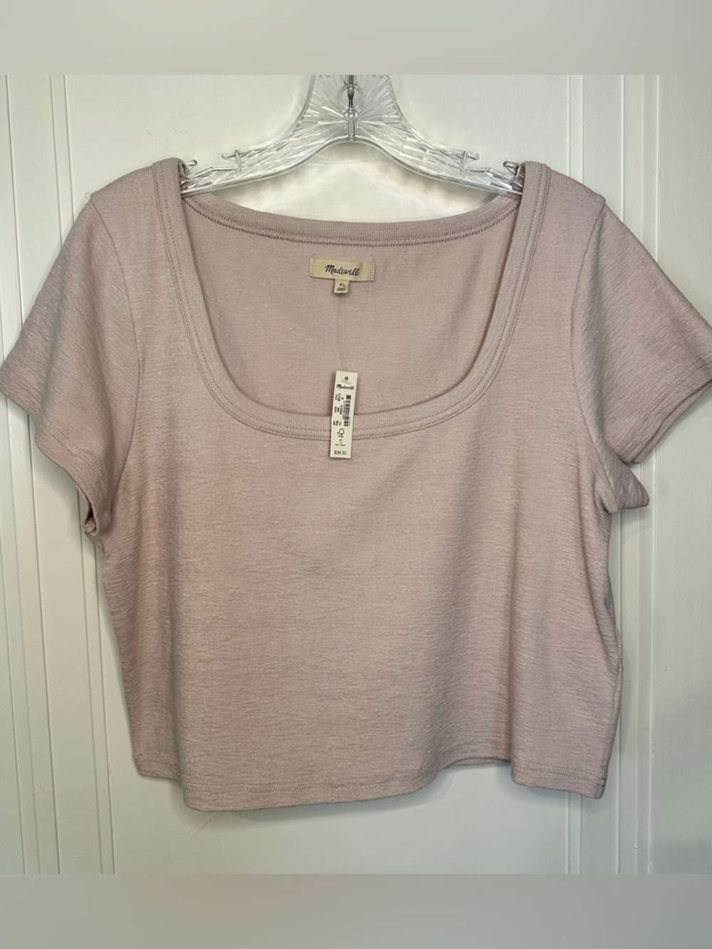 Madewell Scoop Neck Crop Top in Dusty Pink